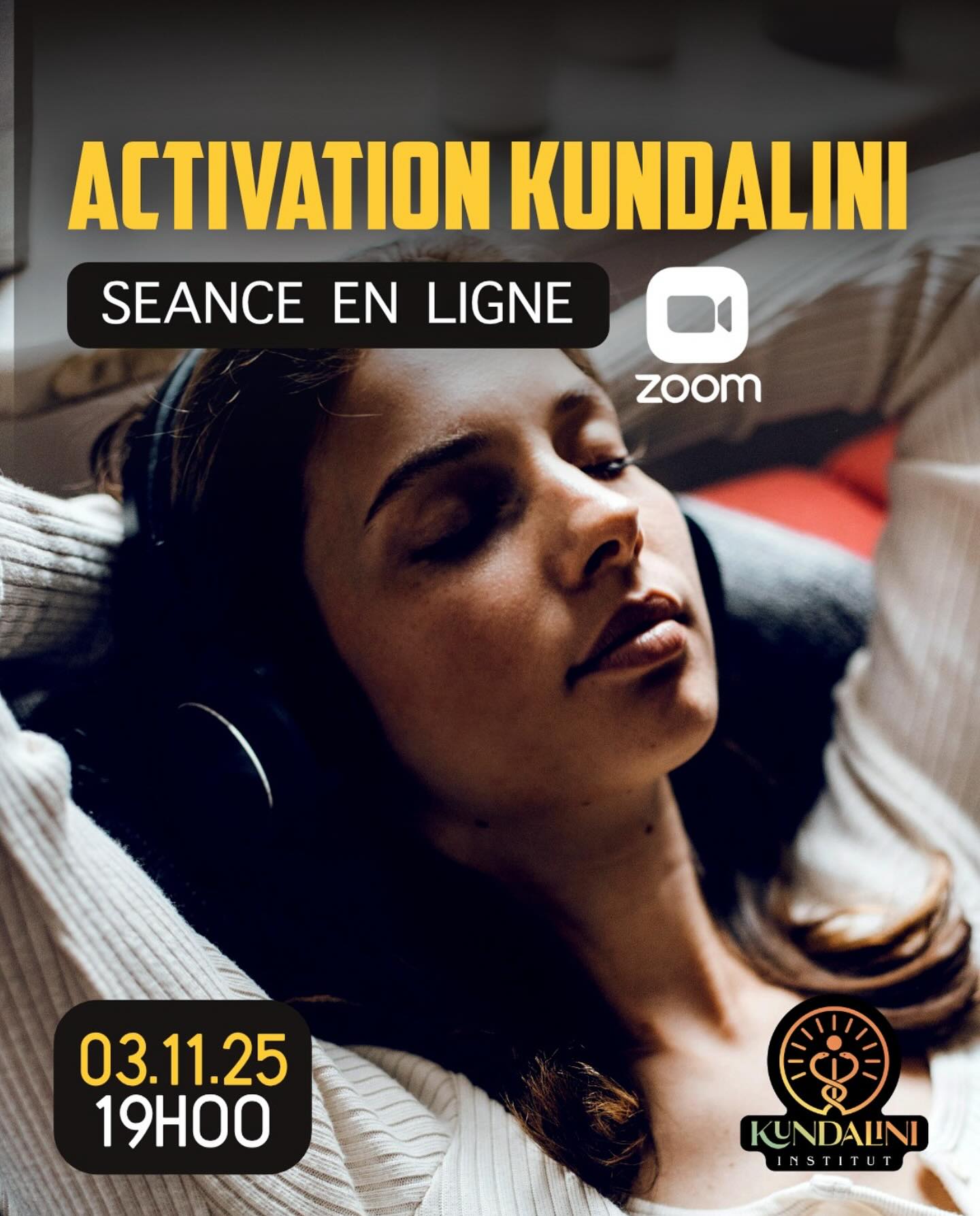 Je suis très impatiente de vous guider lors de la prochaine session en ligne 🥰 
Comment participer: 
1️⃣ Réserve ta place sur le site kundalini-institut.fr elle est à 35€ (lien dans la bio ) tu recevras un lien pour te connecter.
2️⃣ le jour J Prépare ton cocon : un endroit tranquille, une couverture si tu veux… et ton casque audio pour plonger complètement dans le son et la vibration.
3️⃣ Connecte toi, allonge toi confortablement, ferme les yeux, et laisse ton énergie vitale et notre accompagnement rythmer la séance.
4️⃣ Ne cherche rien, vis tout.
relâche, voyage et libère.
5️⃣ Profite.
Chaque session est une traversée unique, vivante, libératrice. 🌬️✨
Tu seras accompagné(e) et activé(e) par le kundalini institut ✨
📅 séance Lundi 03 novembre à 19H